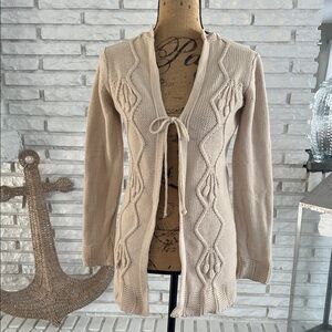 Max Studio Cream Open-Front Cardigan Sz S